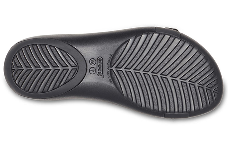 Sizing (Women) Crocs Serena Sandal 'Geometric Metallic Floral Cut-Out Black' 205601-060