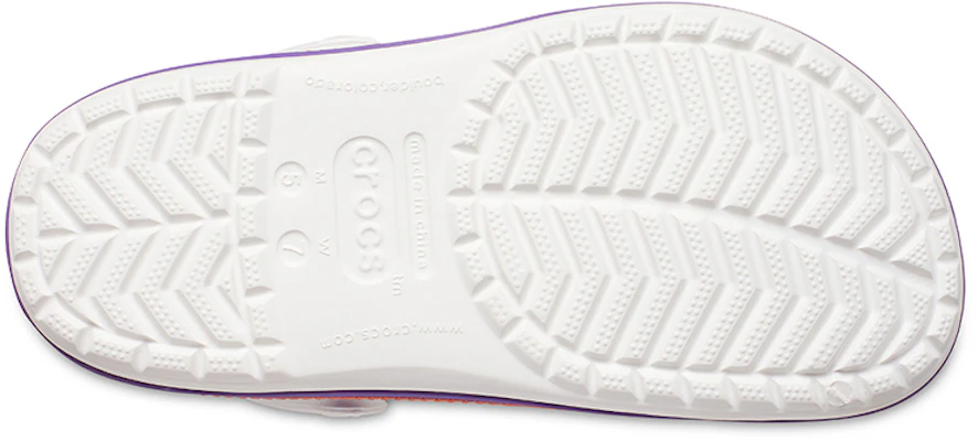 (W) Sandales de sport Crocs blanches violettes oranges 206594-1DY Details for (W) Sandales de sport Crocs blanches violettes oranges 206594-1DY