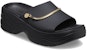 (W) Crocs Skyline Shimmer Slides 'Hitam Emas' 208582-072