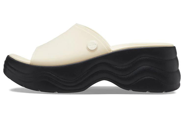 (Women) Crocs Skyline Slides 'Vanilla Black' 208182-1LG