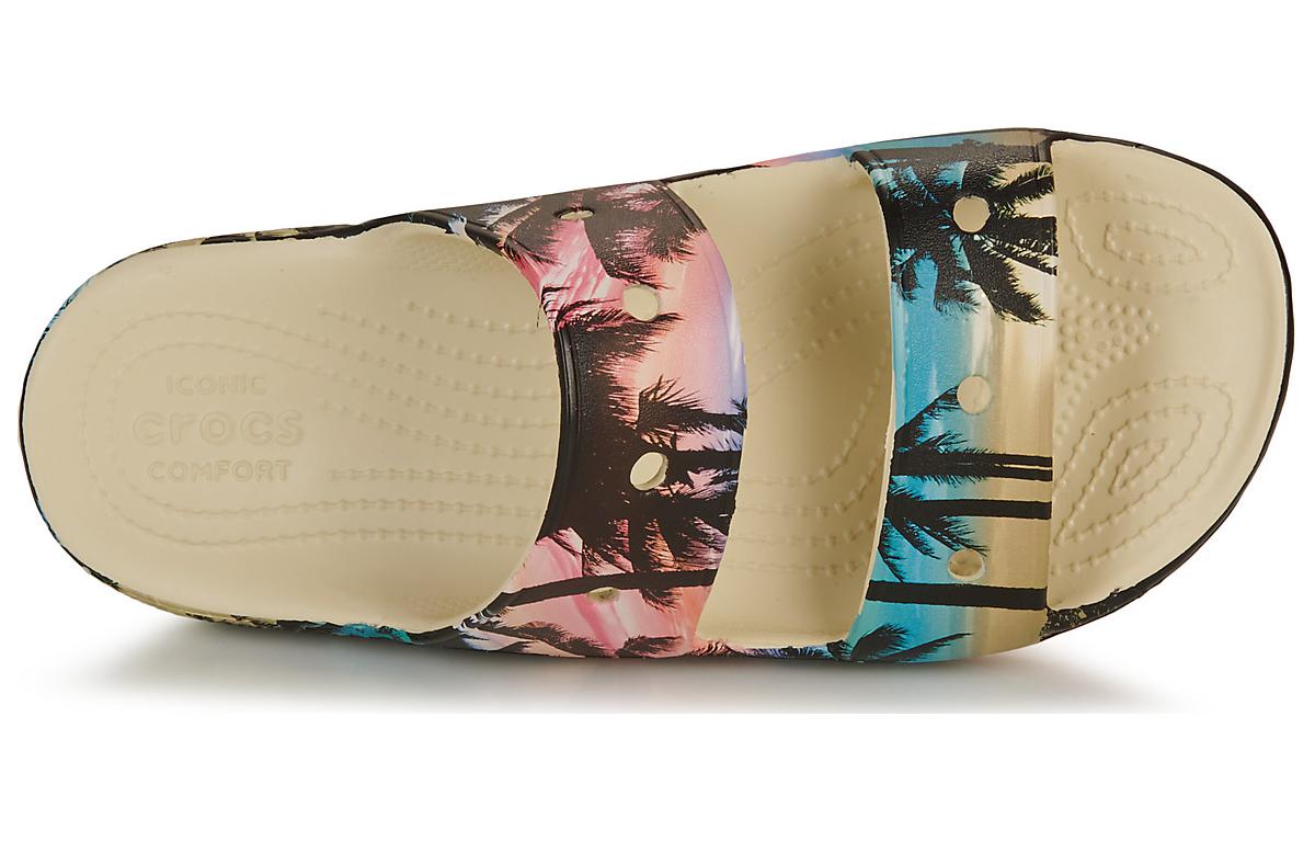 Lookbook Crocs卡樂齊 輕便透氣 低筒 一字拖鞋 女款 棕