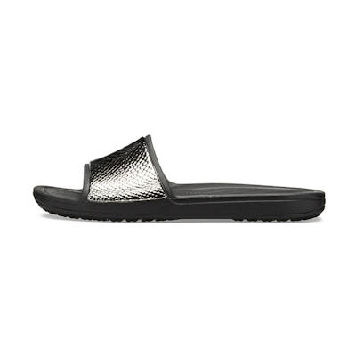 (W) Crocs Sloane MetalText 'Black CMFT'