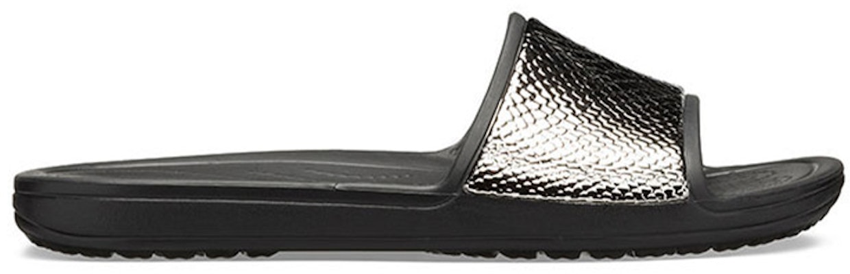 Crocs Sloane Metaltext 輕便舒適 平底休閒拖鞋 女款 黑色 Order Crocs Sloane Metaltext 輕便舒適 平底休閒拖鞋 女款 黑色