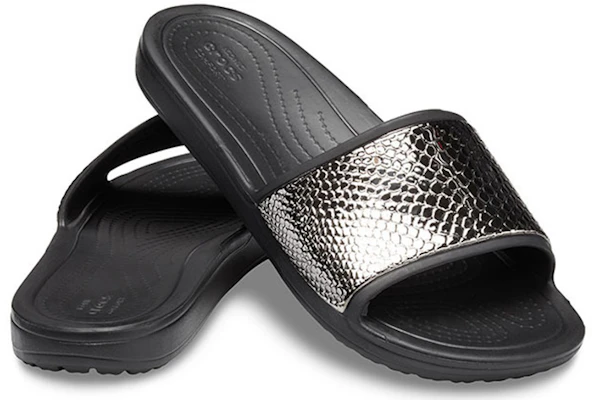(W) Crocs Sloane MetalText ''Nero Comfort'' 205737-0FG Shop (W) Crocs Sloane MetalText ''Nero Comfort'' 205737-0FG