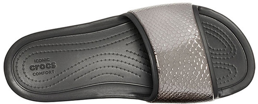Crocs Sloane Metaltext 輕便舒適 平底休閒拖鞋 女款 黑色 Purchase Crocs Sloane Metaltext 輕便舒適 平底休閒拖鞋 女款 黑色