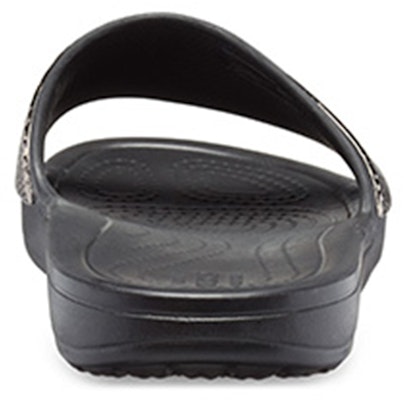 Crocs Sloane Metaltext 輕便舒適 平底休閒拖鞋 女款 黑色 Details for Crocs Sloane Metaltext 輕便舒適 平底休閒拖鞋 女款 黑色
