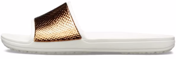 (Women) Crocs Sloane MetalText 'White Gold' 205737-81F (Women) Crocs Sloane MetalText 'White Gold' 205737-81F