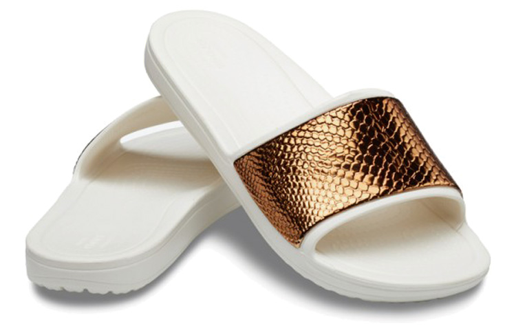Shop (W) Crocs Sloane MetalText ''Weiß Gold'' 205737-81F