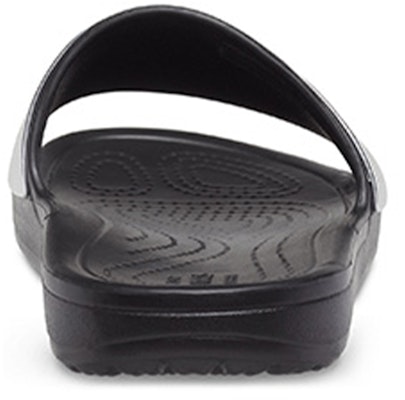 (W) Selipar Kasual Crocs Sloane Shine Low Slide Flat 'Black Silver' Hitam Perak 206921-001 Details for (W) Selipar Kasual Crocs Sloane Shine Low Slide Flat 'Black Silver' Hitam Perak 206921-001