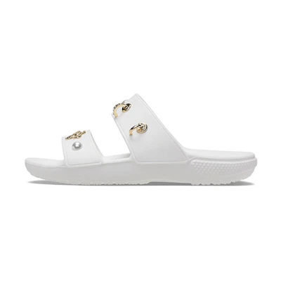 (W) Crocs Soft Sole Cozy Outdoor Flat Heel Sports Slippers White