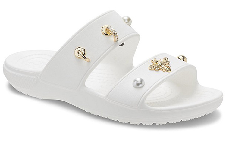 Lookbook (W) Crocs白色户外平跟运动拖鞋软底舒适款 207387-103