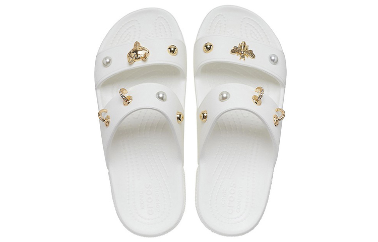 Purchase (W) Crocs白色户外平跟运动拖鞋软底舒适款 207387-103