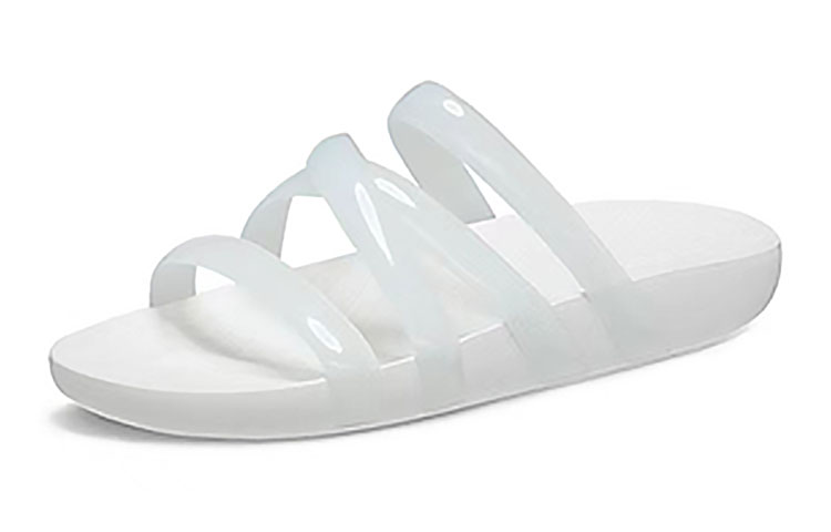 Lookbook (W) Crocs 亮光白色绑带凉鞋 '白色' 208537-100