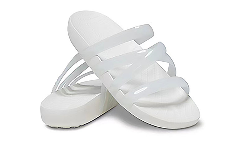 Shop (W) Crocs 亮光白色绑带凉鞋 '白色' 208537-100