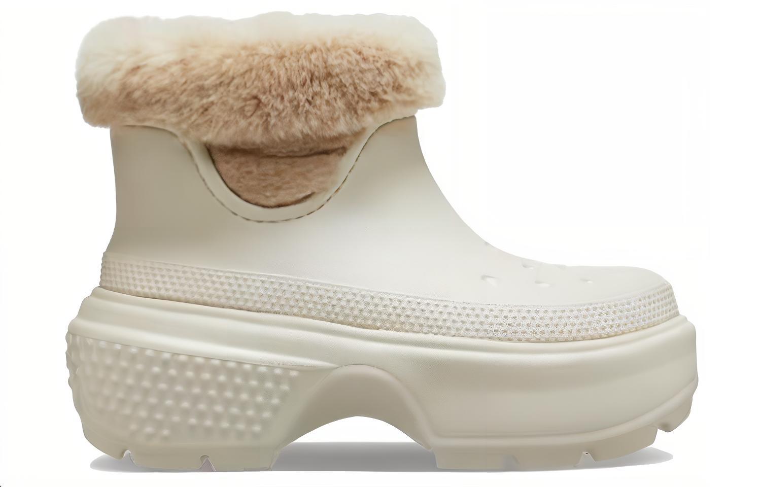 Order Crocs卡樂鞋 Stomp 內襯長靴 舒適耐磨 短筒 女款 白色