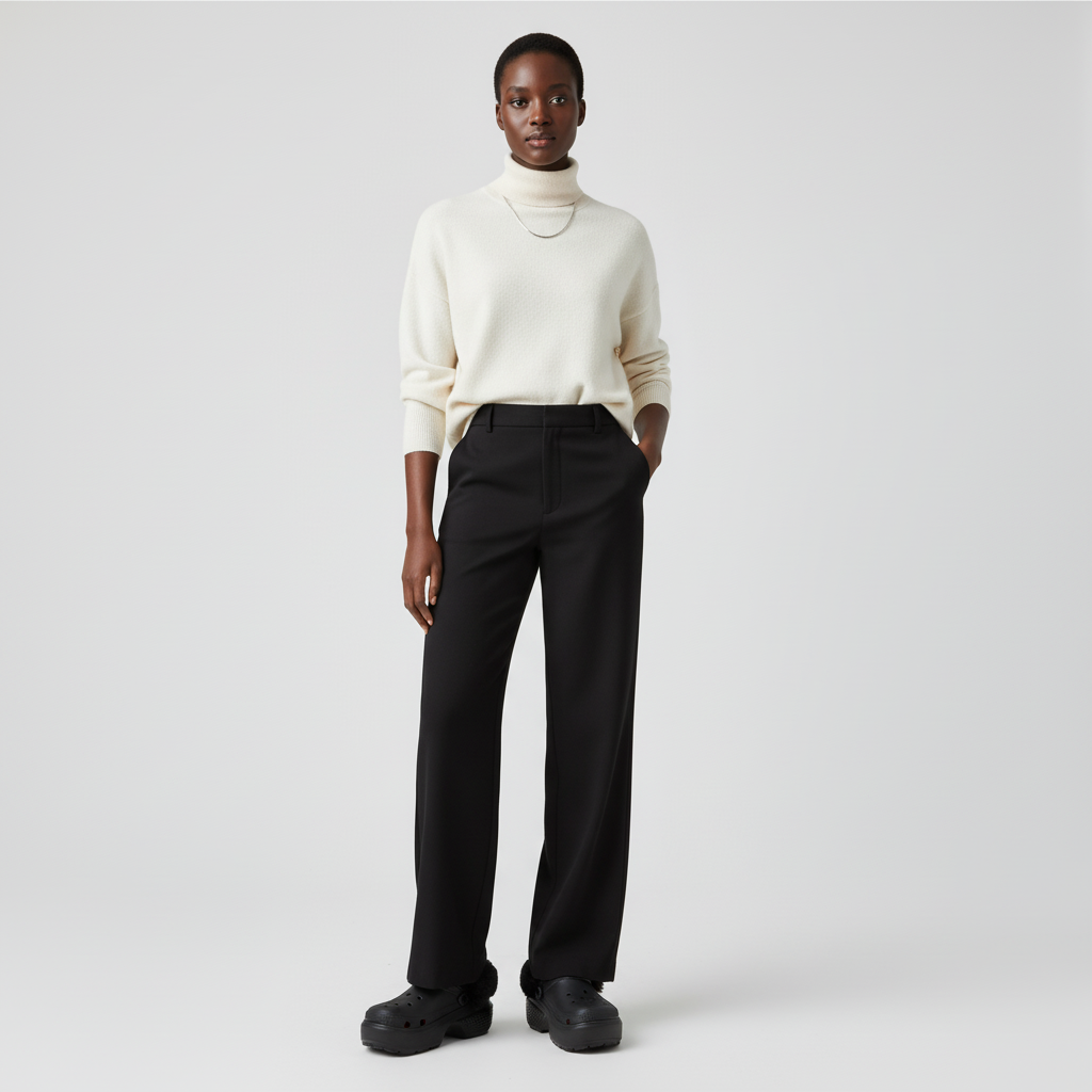 Lookbook (W) Crocs 永无止境 A系列毛绒衬里拖鞋 '黑色' 208546-001