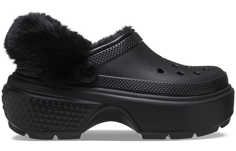 Lookbook Crocs卡駱馳 雪屋暖棉 洞洞鞋 女款 黑色