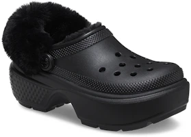 Shop Crocs卡駱馳 雪屋暖棉 洞洞鞋 女款 黑色