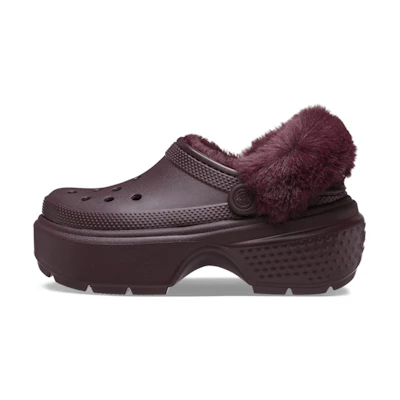 (W) Crocs Stomp Lined Clogs 'Dark Cherry'
