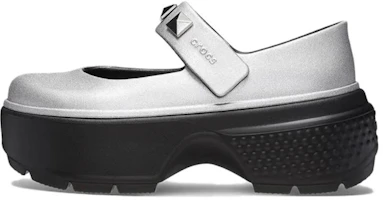 Order (Women) Crocs Stomp Metallic Mary Jane Silver 210437-040