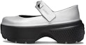 Order (W) Crocs Stomp Mary Jane Plateado Metálico 210437-040