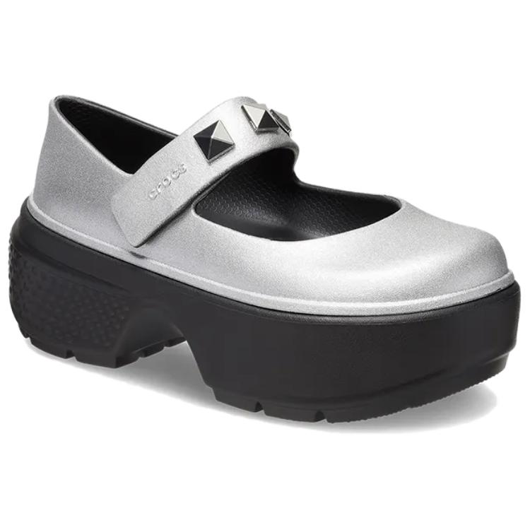 Lookbook (W) Crocs Stomp Mary Jane Plateado Metálico 210437-040