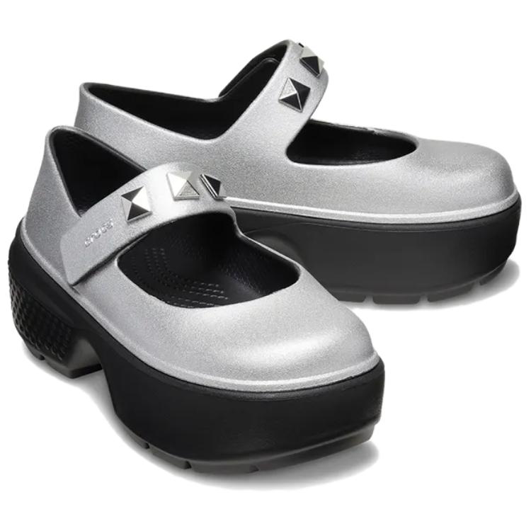 Shop (W) Crocs Stomp Mary Jane Plateado Metálico 210437-040