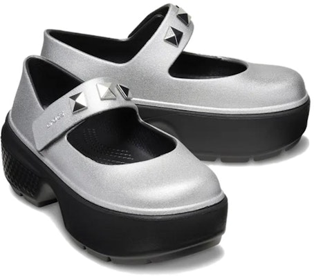 (W) Crocs Stomp Mary Jane Plateado Metálico 210437-040 Shop (W) Crocs Stomp Mary Jane Plateado Metálico 210437-040
