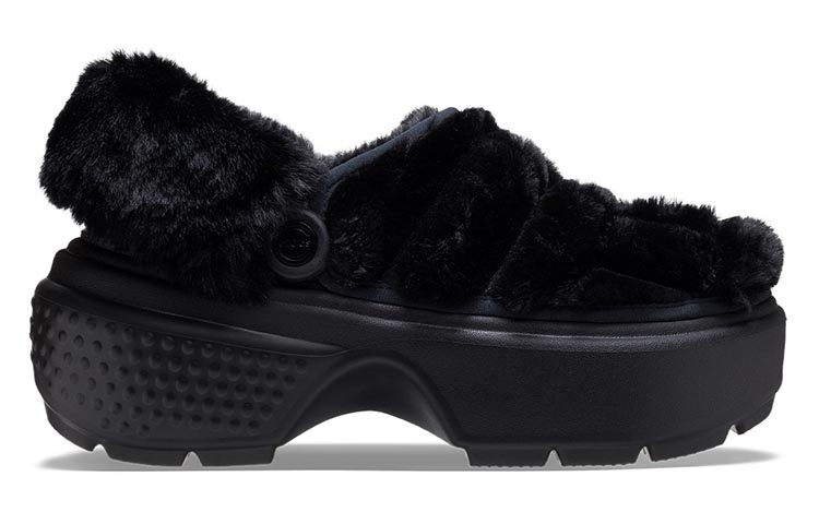 Lookbook (W) Crocs 蹦踏绗缝拖鞋 '黑色' 208938-001