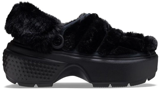 Lookbook Crocs卡駱馳 雪屋絨絨 洞洞鞋 女款 黑色