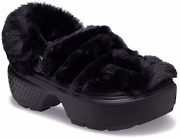 Shop Crocs卡駱馳 雪屋絨絨 洞洞鞋 女款 黑色