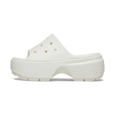 (W) Crocs Stomp Slide 'Chalk'