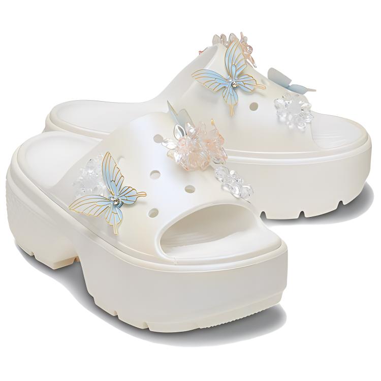 Shop (W) クロックス ストンプ スライド (ホワイト) 210180-100