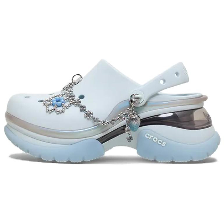 (Women) Crocs Super Bae Dolphin Slip-On Clogs Water Vapor Ice Casual Shoes 213218-5EA
