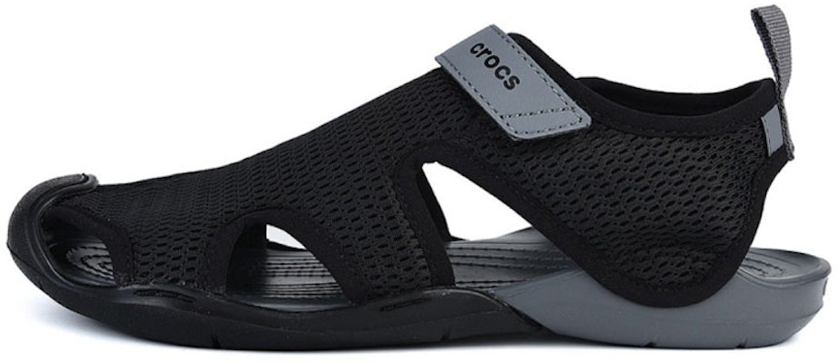 (Women) Crocs Swiftwater Sandal 'Black Grey Velcro' 205125-070 Buy (Women) Crocs Swiftwater Sandal 'Black Grey Velcro' 205125-070
