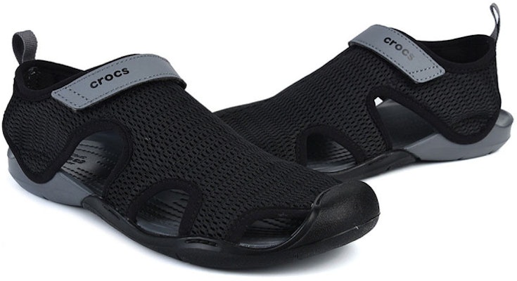 (Women) Crocs Swiftwater Sandal 'Black Grey Velcro' 205125-070 Shop (Women) Crocs Swiftwater Sandal 'Black Grey Velcro' 205125-070