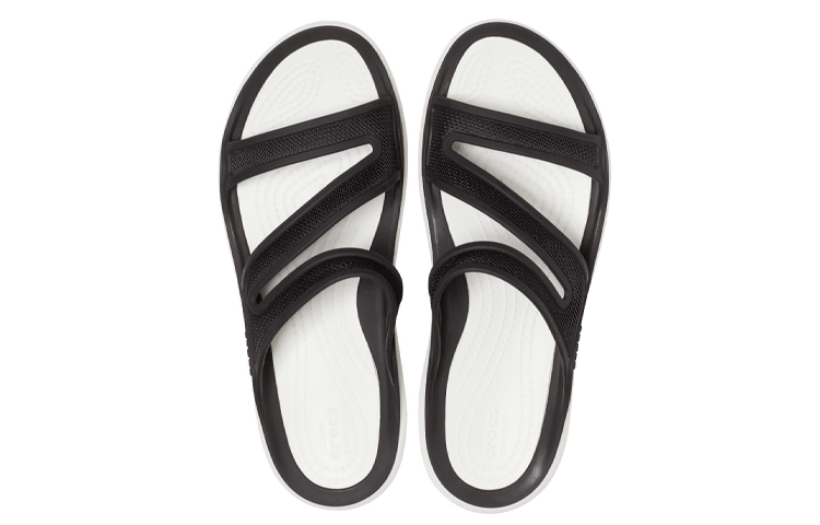 Shop (Women) Crocs Swiftwater Sandal 'Black White' 206334-0I9