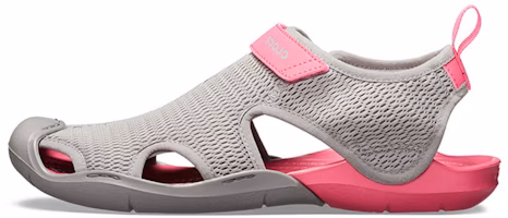 (Women) Crocs Swiftwater Sandal 'Grey Pink Velcro' 205125-0A0 (Women) Crocs Swiftwater Sandal 'Grey Pink Velcro' 205125-0A0