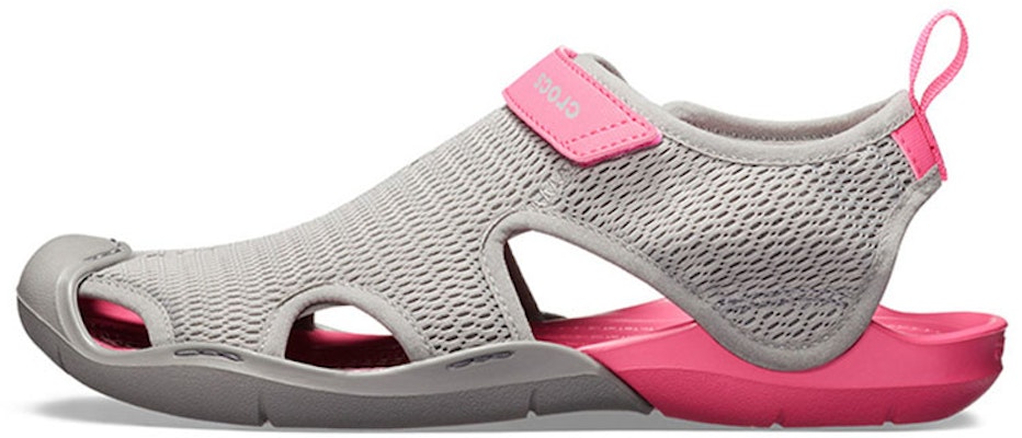 (Women) Crocs Swiftwater Sandal 'Grey Pink Velcro' 205125-0A0 Buy (Women) Crocs Swiftwater Sandal 'Grey Pink Velcro' 205125-0A0