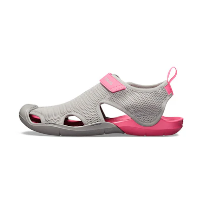 (W) Crocs Swiftwater Sandal 'Grey Pink Velcro'
