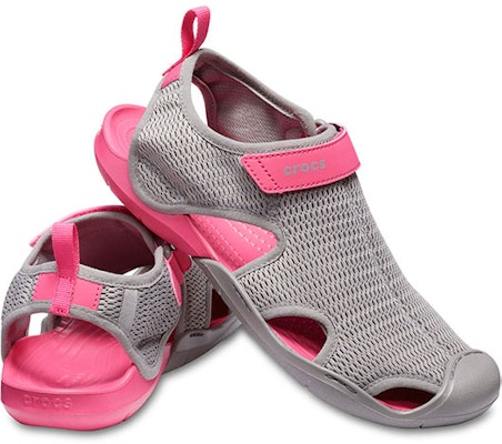 (Women) Crocs Swiftwater Sandal 'Grey Pink Velcro' 205125-0A0 Shop (Women) Crocs Swiftwater Sandal 'Grey Pink Velcro' 205125-0A0