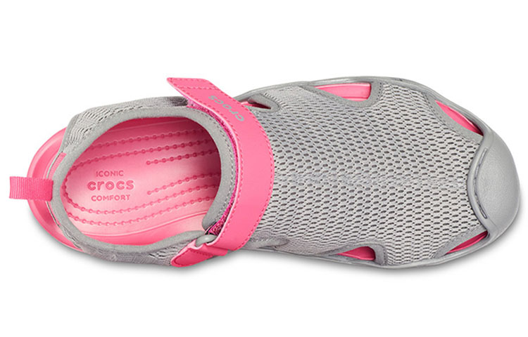 Purchase (Women) Crocs Swiftwater Sandal 'Grey Pink Velcro' 205125-0A0