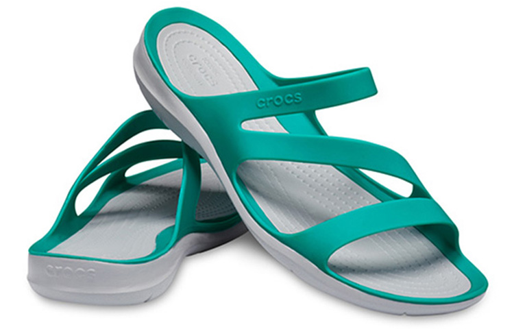 Shop (Women) Crocs Swiftwater Sandal 'Lake Blue White' 203998-3O2