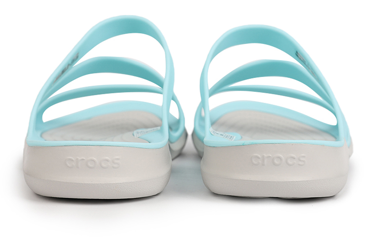 Lookbook Crocs Swiftwater 戶外沙灘 舒適防滑運動拖鞋 女款 冰藍