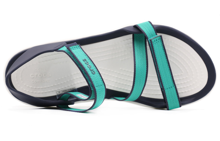 Shop Crocs Swifwater Webbing 激浪織帶 簡約休閒涼鞋 女款 深湖藍
