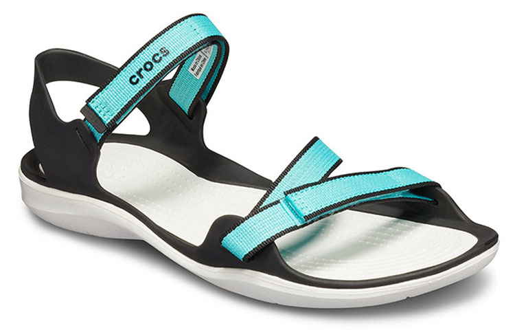 Lookbook Crocs Swifwater Webbing 激浪織帶 潮流休閒涼鞋 女款 淺湖藍