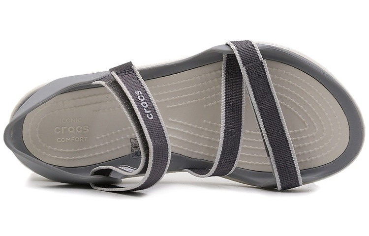 Lookbook Crocs Swifwater Webbing 激浪編織 潮流休閒涼鞋 女款 煙灰