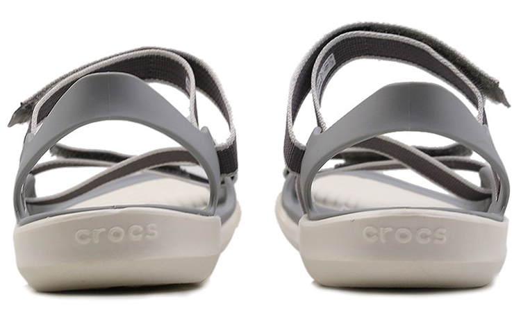 Shop Crocs Swifwater Webbing 激浪編織 潮流休閒涼鞋 女款 煙灰