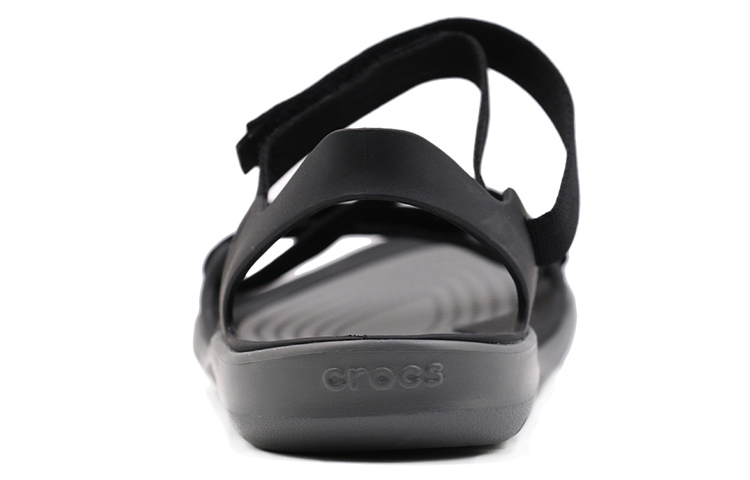 Shop Crocs Swifwater Webbing 激浪編織帶 戶外休閒涼鞋 女款 黑