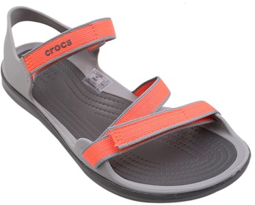 Crocs Swifwater Webbing 女款紅灰色戶外休閒涼鞋 Lookbook Crocs Swifwater Webbing 女款紅灰色戶外休閒涼鞋